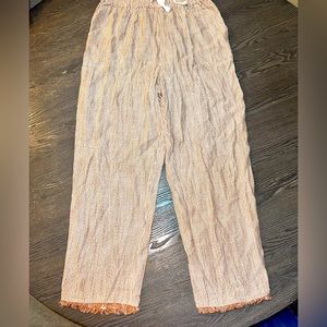 Aerie Wide Leg Striped Fringe Pant Medium